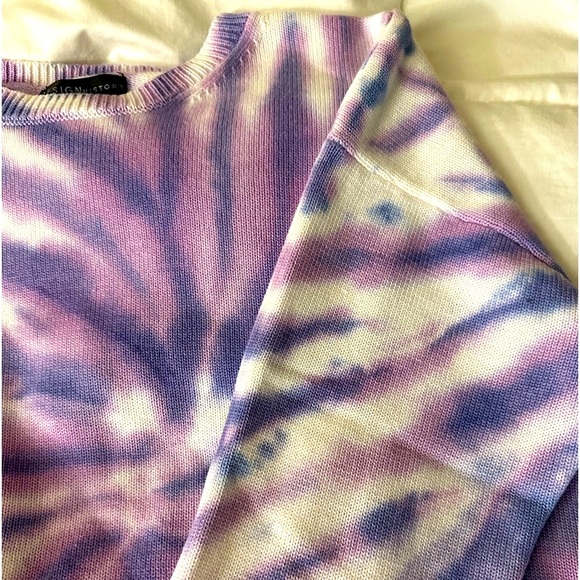 Design History Tie dye purple pink blue white sweater cotton super smooth weave - Picture 9 of 11